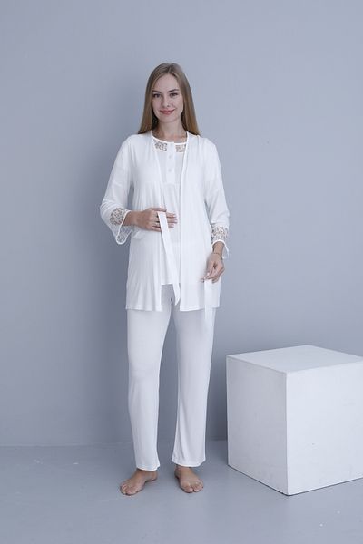 Miss Dünya Lissa Lace Detailed Pajama Set Suitable for Pregnant and Postpartum Women