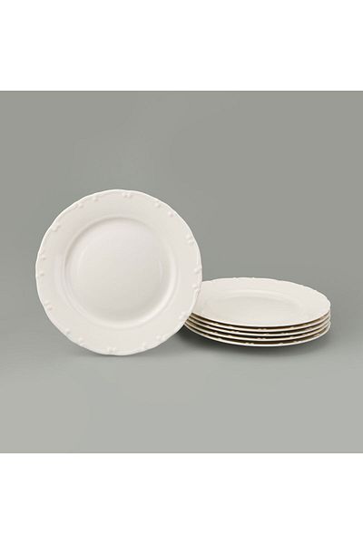MATMEL Porcelain Liana 6-Piece Serving Plate - Cream - 25 cm