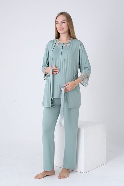 Miss Dünya Lissa Lace Detailed Pajama Set Suitable for Pregnant and Postpartum Women