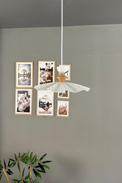 Bamyum Teyra Beyaz Tekli Avize Q Şapka Başlık Sarkıt Lamba Restoran Salon Aydınlatma