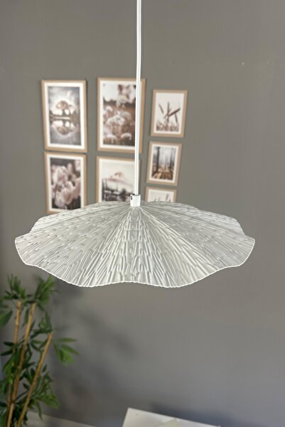 Bamyum Teyra Beyaz Tekli Avize Sarkıt Lamba Restoran Salon Aydınlatma