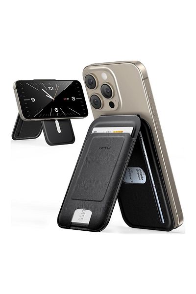 Ugreen Portfel na karty Magnetic Wallet MagSafe z podstawką - czarny