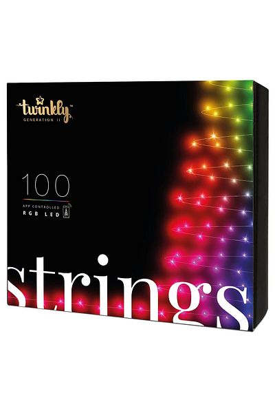 Twinkly |Strings Smart LED Lights 100 RGB (Multicolor), 8m, czarny przewód|RGB - 16M+ kolorów