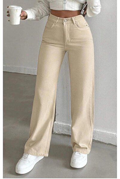 Shield Life Vision Palazzo ψηλόμεσο γυναικείο τζιν παντελόνι 100% βαμβακερό νεανικό παντελόνι