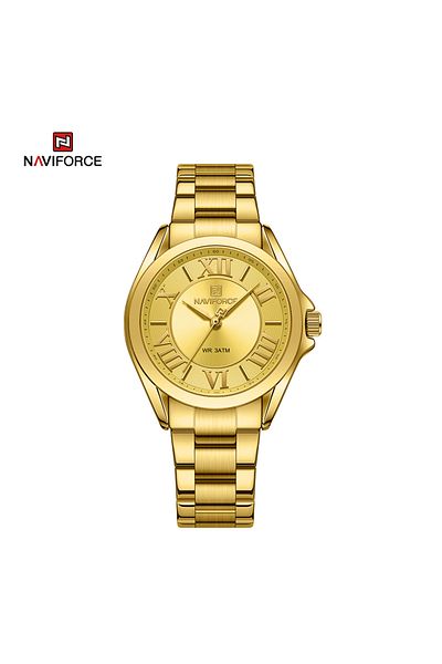 Naviforce NF5037 Modern Design Quartz Simple Fashion Waterproof Wristwatch Stainless Steel Band Girls Clock