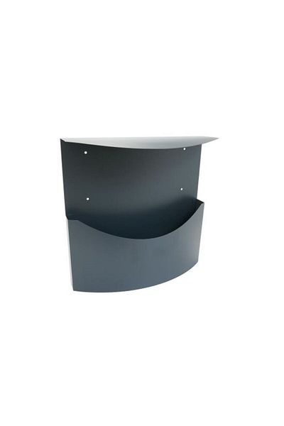 damech Advertising basket/box, for newspapers, with roof, graphite, C4 format, 34&#215;11.5&#215;33 cm,