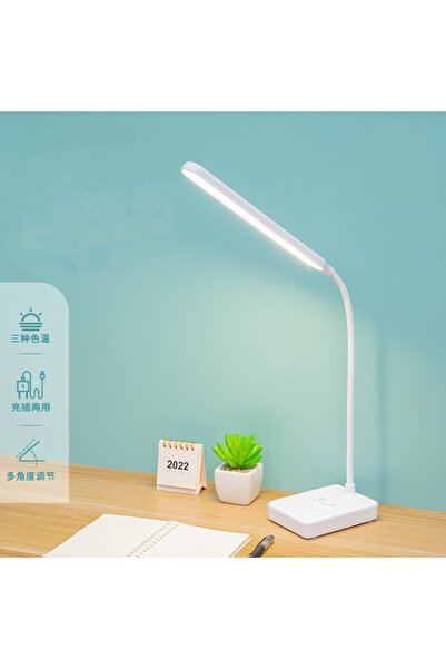 The Kaku Şarjlı Dokunmatik 30 Led Çalışma Okuma Işığı Masa Lambası 3 Renk