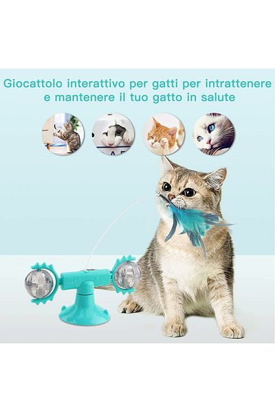 GVAVIY 4 in 1 cat toy, metal/plastic, white/blue