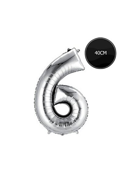 Bp Bizden Pastacılık 40cm Number 6 Foil Balloon Silver