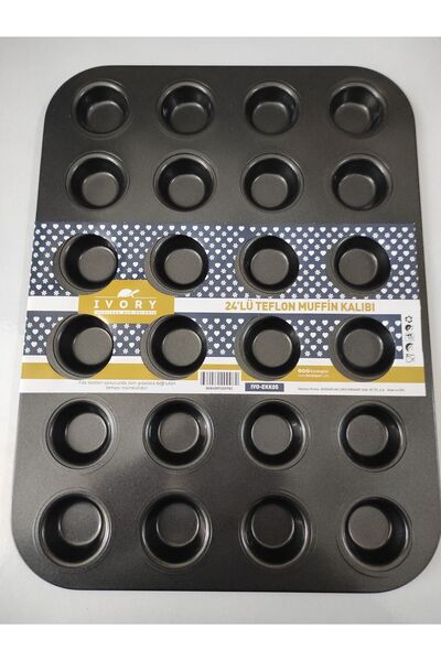 Bp Bizden Pastacılık Teflon Mini Tartolet Kabı 24 Lu Göze Sahip , Muffın Kek Kalıbı , 24 Lü Muffın Kalıbı