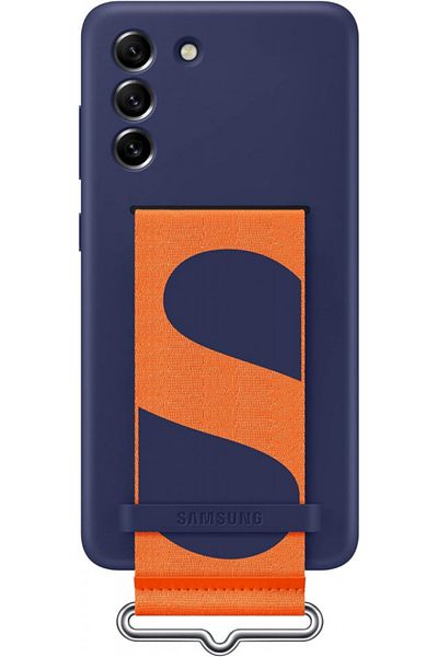 Samsung Husă din silicon cu curea pentru Galaxy S21 FE 5G, EF-GG990TNEGWW, bleumarin