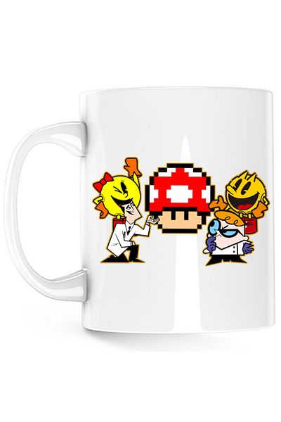 OEM Cana Pac Man Mushroom Mario Woman Dexter Powerpuff Girls, alba, 330 ml