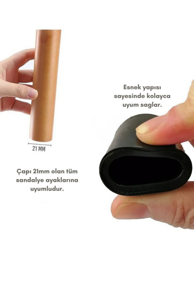 al da al 12’li Pabuç 21mm Sandalye Ayağı Koruyucu Zemin Çizilmez Kaymaz Sessiz Ayak Kılıfı