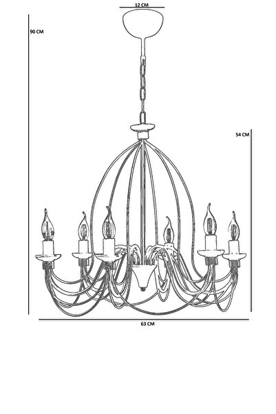Lumexx BERFİN 6 LI GRİ RUSTİK AVİZE