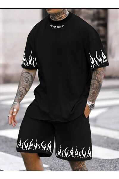 donamod SET DE PANTALONI SCURT BĂRBAȚI OVERSIZE TĂLĂTĂ DUA FIȘĂ