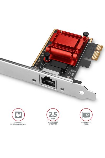 Axagon PCI-Express network card with 2.5 Gbit/s transmission rate and PXE support | PCEE-G25