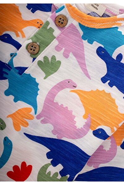 Cigit Desenli Pijama Takım 1-7 Yaş Dinazor Desen