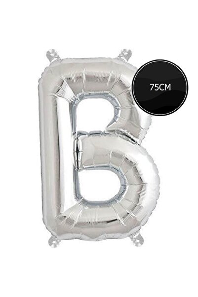 Bp Bizden Pastacılık 75cm Letter B Foil Balloon Silver