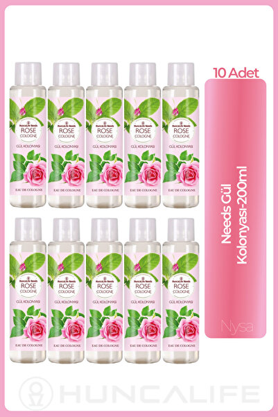 Huncalife Needs Gül Kolonyası 200 ml - 10 Adet