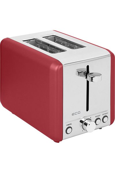 ECG ST 2708 Tradizione Corsa toaster, power 925 W, 2 slices, 6 browning levels, matte red