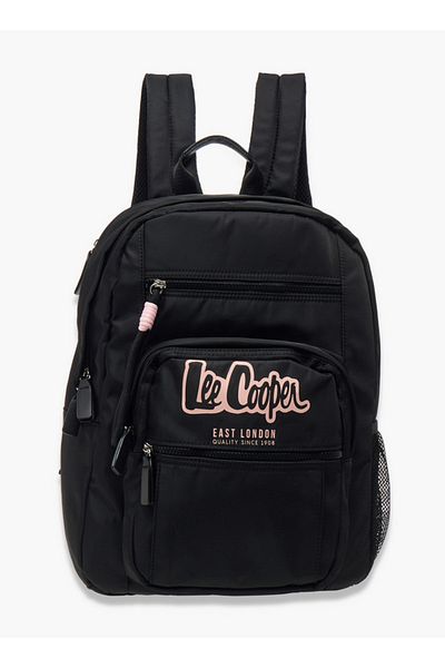 Lee Cooper Logo Print School Backpack with Adjustable Straps and Zip Closure - 32x13x42 cm