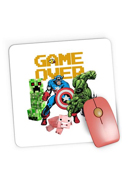OEM Mousepad Gaming Captain America Minecraft Creeper Comic Book, 21x19 см