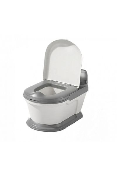 Little Mom Olita pentru copii tip minitoaleta Little Mom Grey, cu adaptor confortabil din PU, design ergonomic,
