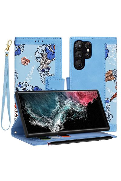 Techsuit Husă FlipCraft pentru Samsung Galaxy S22 Ultra 5G - Albastru Vibrant
