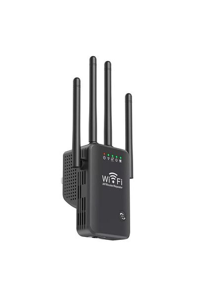 WowStep Wireless Signal Amplifier, WiFi Range Extender, 2.4 Hz, 300 Mbps, WEP, WPA and WPA2, LAN, Black