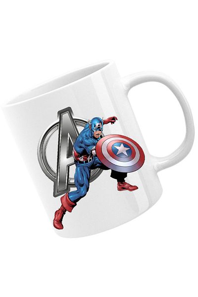 OEM Cana Captain America Avangers Logo Marvel Universe, alba, 330 ml