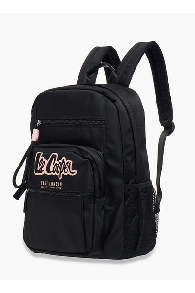 Lee Cooper Logo Print School Backpack with Adjustable Straps and Zip Closure - 32x13x42 cm