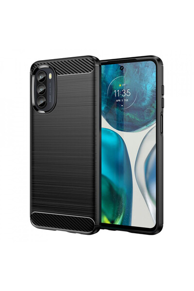 Techsuit Case for Motorola Moto G52 4G / Moto G82 5G - Carbon Silicone - Black