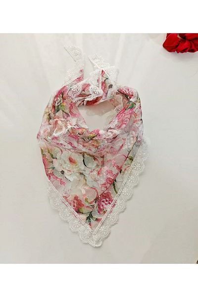 Mufincollection Self-Tie Lace Bandana – Triangle Shape, Handmade, Stylish and Elegant Accessory