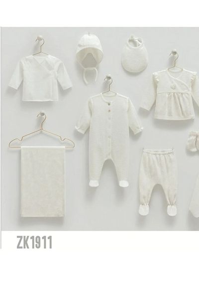 Caramell Romantic Heart Cotton Tiny Lace 10-Piece Hospital Discharge Bodysuit Set Aly