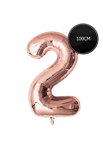 Bp Bizden Pastacılık 100cm 2 Number Foil Balloon Rose Gold