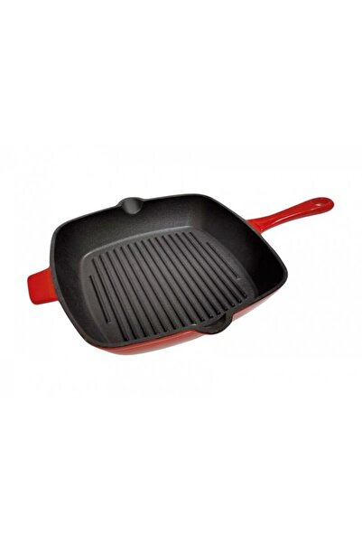 Magic Home Tigaie grill, fonta, patrata, 27×27 cm, Enamel Line, Magic Home