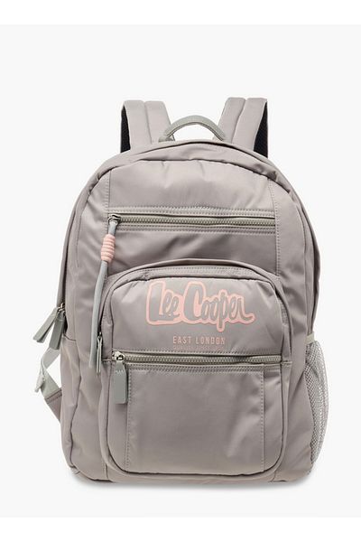 Lee Cooper Logo Print School Backpack with Adjustable Straps and Zip Closure - 32x13x42 cm