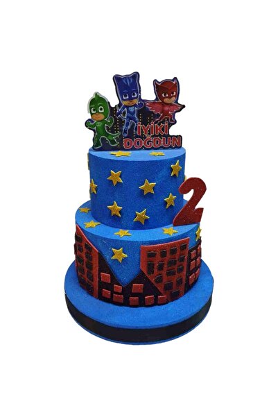 Bp Bizden Pastacılık PijaMaskeliler Doğum Günü Maket Pastası