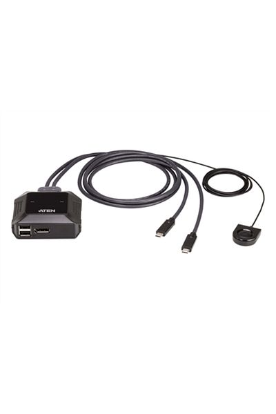 ARK PATENT Aten US3312 2-portowy przełącznik KVM USB-C 4K DisplayPort ze zdalnym przełącznikiem portów Aten