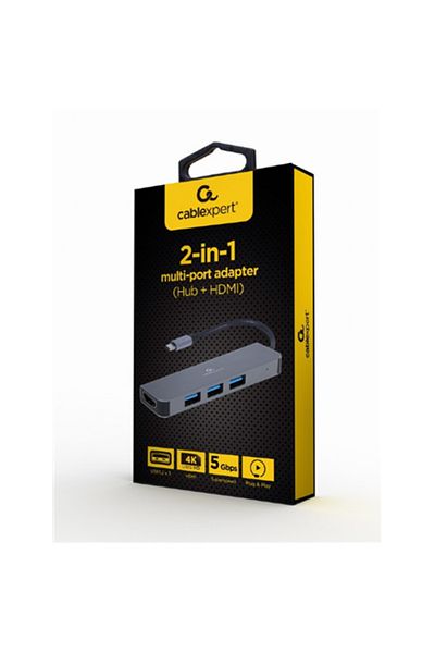 Cablexpert | Stacja dokująca | USB-C 3.2 | Czarny | Szary