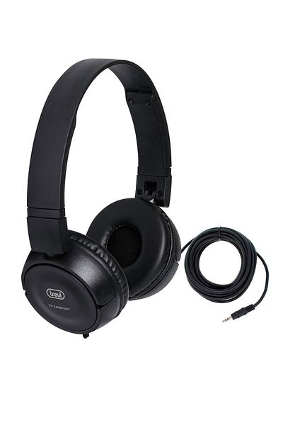 Trevi Stereo headphones with 5m long cable for TV, perfect sound insulation, volume control on the 3.5 mm jack cable