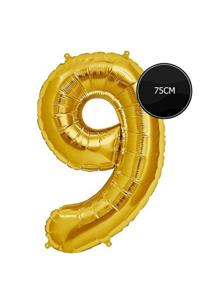 Bp Bizden Pastacılık 75cm 9 Numeral Foil Balloon Gold