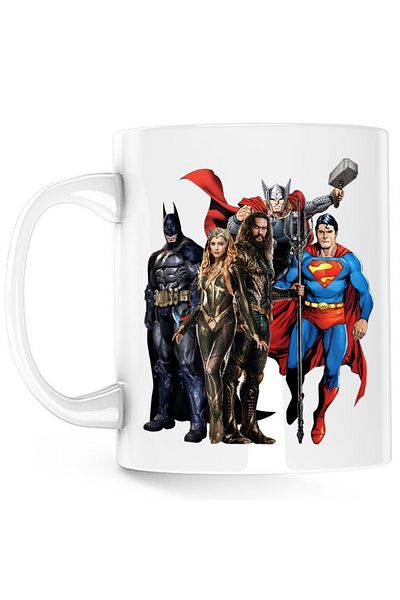 OEM Cana Aquaman Superman Batman Thor Superheroes Marvel, alba, 330 ml