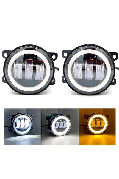 BGRJ Automotive Fog lights with angel eyes daytime running lights and 5ENG turn signals