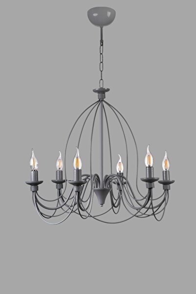 Lumexx BERFİN 6 LI GRİ RUSTİK AVİZE