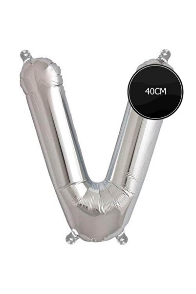 Bp Bizden Pastacılık 40cm Letter V Foil Balloon Silver