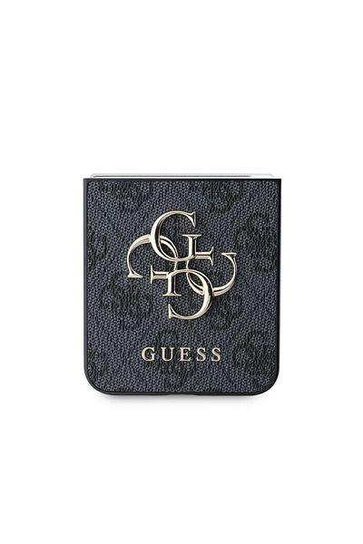 Guess Case for Samsung Galaxy Z Flip6 - Leather 4G Metal Logo (GUHCZF64GMGGR) - Black