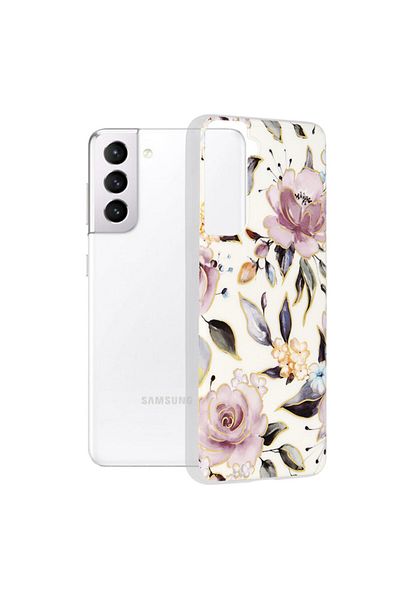 Techsuit Case for Samsung Galaxy S21 5G - Marble Series - Chloe White