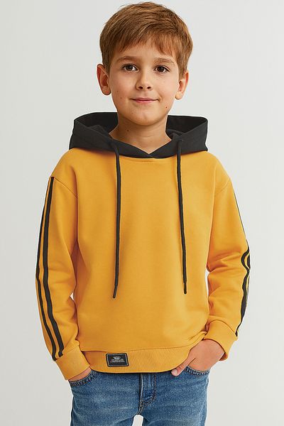 FOR BOYSS Sporty Contrast Hoodie - Yellow & Black