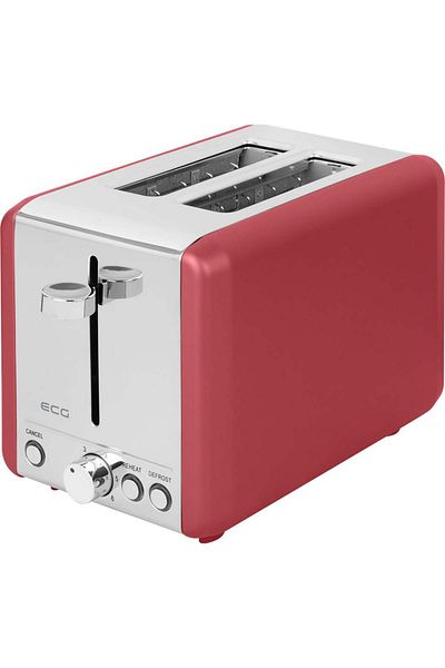 ECG ST 2708 Tradizione Corsa toaster, power 925 W, 2 slices, 6 browning levels, matte red